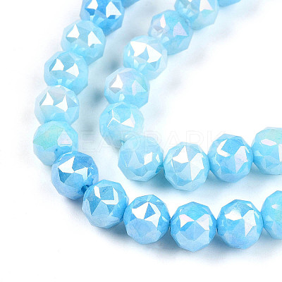 Anti-Tarnish Electroplate Glass Beads Strands X-GLAA-N010-8mm-01-1