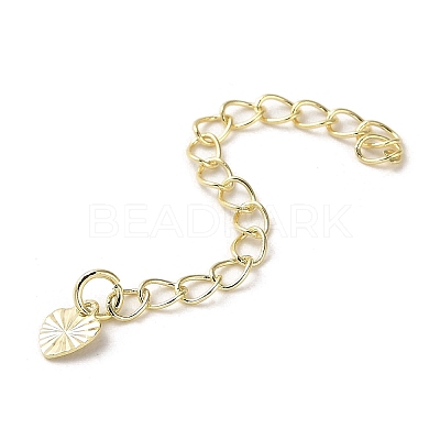 Rack Plating Brass Curb Chain Extender KK-Q807-14G-1