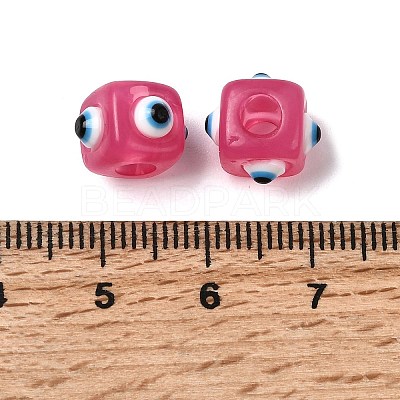 Resin Evil Eye European Beads RESI-A021-11-1