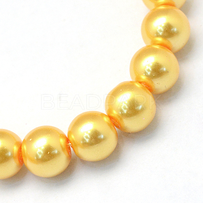 Baking Paint Pearlized Glass Pearl Round Bead Strands HY-Q003-6mm-56-1