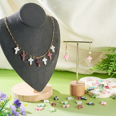105Pcs 7 Colors Acrylic Imitation Gemstone Pendants FIND-TA0009-34G-1