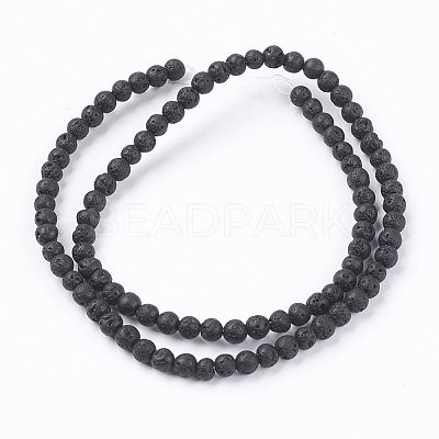 Natural Lava Rock Bead Strands LS-G-R193-18-4mm-1