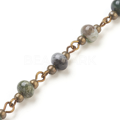 Handmade Natural & Synthetic Mixed Stone Beaded Chains AJEW-JB00444-1