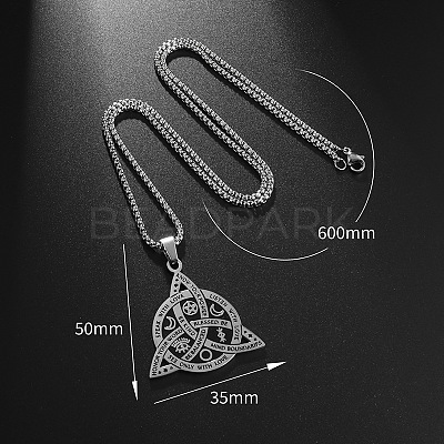 Viking Triskelion Knot 201 Stainless Steel Pendant Necklaces for Men FS-WG7E48C-02-1