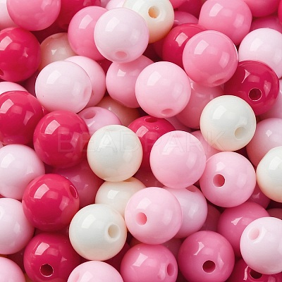 200Pcs Opaque Acrylic Beads SACR-FP0001-09-1