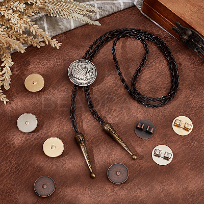 12Pcs 3 Styles Alloy Bolo Tie Slides Clasp Cabochon Settings FIND-PH0018-03-1