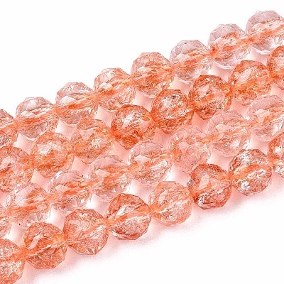 Crackle Transparent Glass Beads Strands LS-GLAA-N063-8mm-06-1