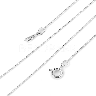 Silver Color Plated Brass Chain Necklaces for Women X-NJEW-D077-S-1