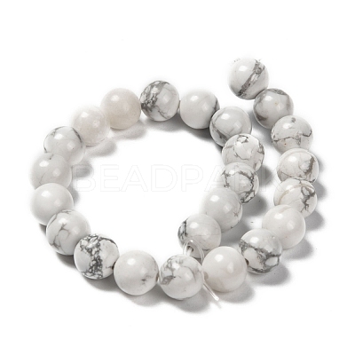 1 Strand White Round Natural Howlite Beads Strands X-TURQ-G091-8mm-1