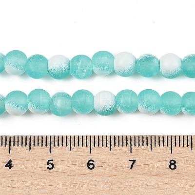 Frosted Crackle Glass Beads Strands GLAA-U001-8mm-M02-1