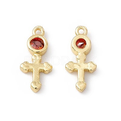 Brass Micro Pave Cubic Zirconia Pendants ZIRC-H124-05G-1