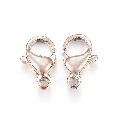 Ion Plating(IP) 304 Stainless Steel Lobster Claw Clasps X-STAS-H353-A-02RG-1