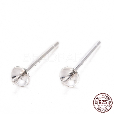 925 Sterling Silver Stud Earring Findings STER-K167-027A-S-1