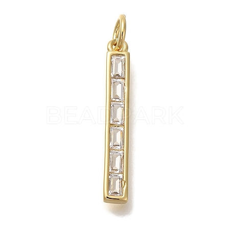 Rack Plating Brass Micro Pave Cubic Zirconia Pendants X-KK-I720-48G-1