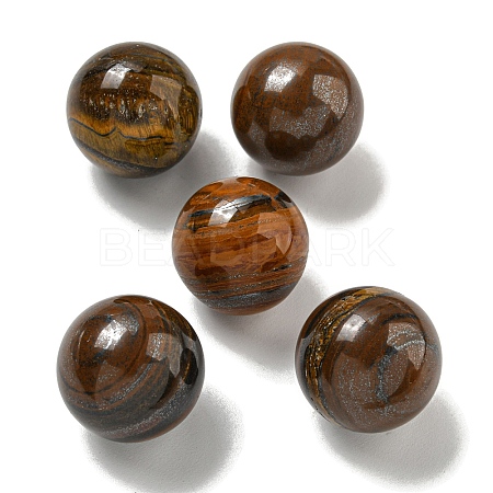Natural Tiger Iron Round Ball Figurines Statues for Home Office Desktop Decoration G-P532-02A-26-1