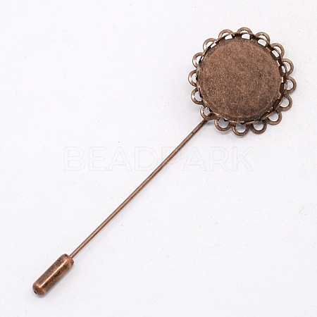 Red Copper Brass DIY Brooch Finding Pin Backs X-KK-CJSEB43-R-FF-1
