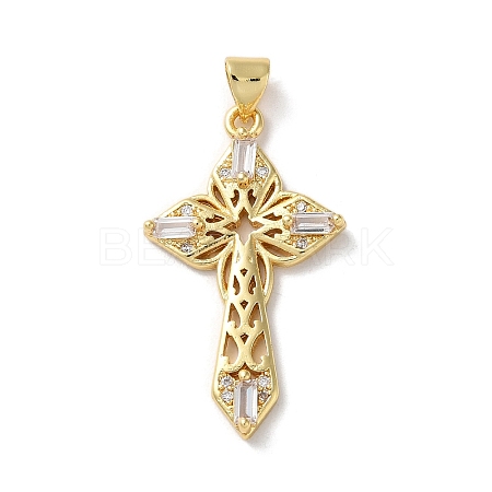 Brass Micro Pave Cubic Zirconia Pendants KK-A212-10G-G-1