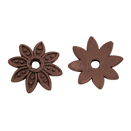 8-Petal Tibetan Style Alloy Flower Bead Caps TIBEB-2347-R-FF-1