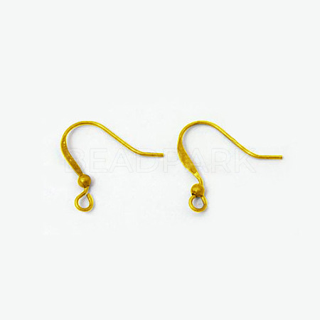 Brass French Earring Hooks with Beads X-KK-Q365-G-NF-1