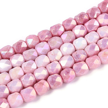 Anti-Tarnish Electroplate Glass Beads Strands GLAA-N057-6mm-03-1