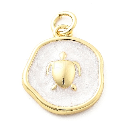 Ocean Theme Brass Enamel Pendants X-KK-Q029-01A-G-1