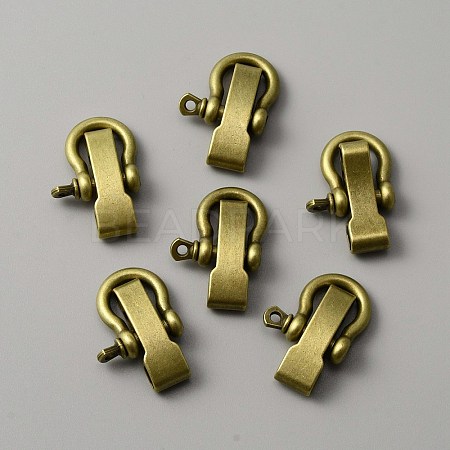 Tibetan Style Alloy D-Ring Anchor Shackle Clasps FIND-WH0032-99AB-1