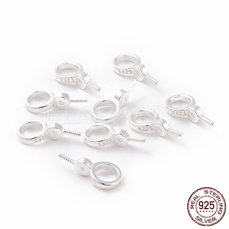 925 Sterling Silver Screw Eye Peg Bails STER-D035-46S-1