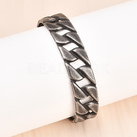 316 Surgical Stainless Steel Curb Chain Cuff Bangles BJEW-C125-08AS-1