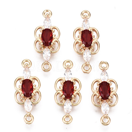 Brass Micro Pave Cubic Zirconia Links Connectors KK-R111-008-A02-1
