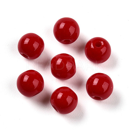 Opaque Solid Color Glass Beads GLAA-N007-6mm-A05-1