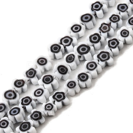 Handmade Millefiori Glass Bead Strands LAMP-J035-4mm-18-1