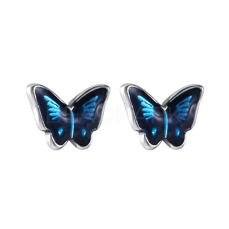 Butterfly 999 Fine Silver Enamel Stud Earrings FS-WG044EC-01-1