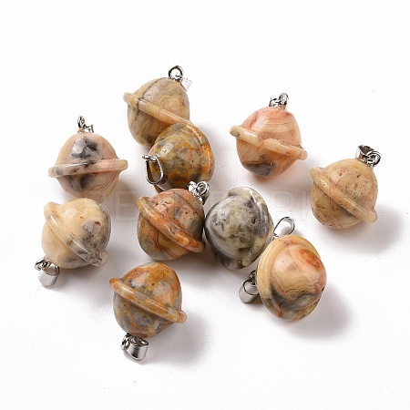 Natural Crazy Agate Pendants G-B041-01P-12-1