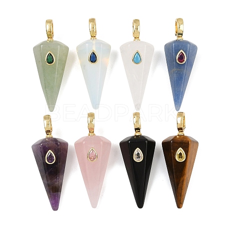 Natural & Synthetic Mixed Stone Pointed Pendants GG-CBA19F2-02G-1