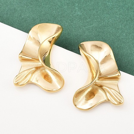 304 Stainless Steel Nuggets Stud Earrings EJEW-K268-77G-1