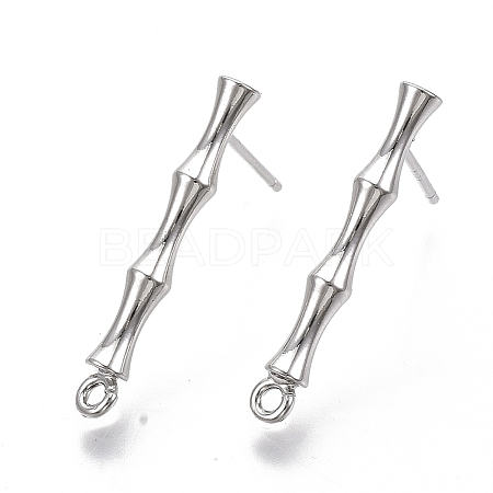 Brass Stud Earring Findings KK-N230-08P-NF-1