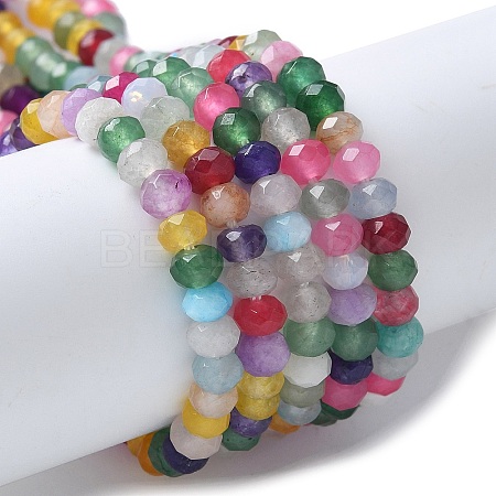 Dyed Natural Malaysia Jade Rondelle Beads Strands G-E316-2x4mm-67-1