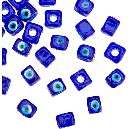 Handmade Evil Eye Lampwork European Beads LAMP-NB0001-70A-1