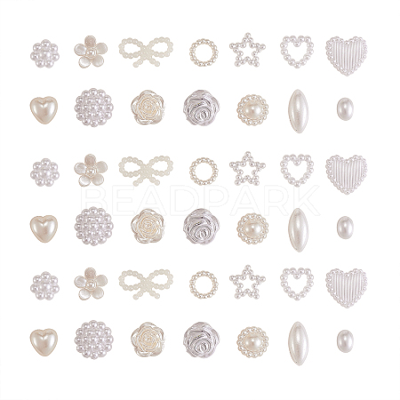ABS Plastic Imitation Pearl Cabochons OACR-CJ0001-08-1