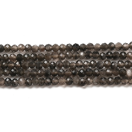 Natural Silver Sheen Obsidian Beads Strands LS-G-E608-A02-A-1