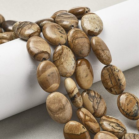 Natural Picture Jasper Beads Strands G-P528-M28-01-1
