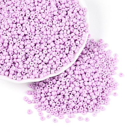 8/0 Baking Paint Glass Round Seed Beads SEED-S036-01B-08-1