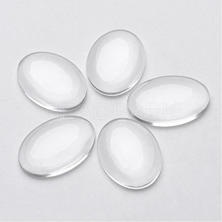 Clear Domed Glass Cabochons for Making Pendants X-GGLA-G011-1