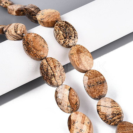 Natural Picture Jasper Beads Strands G-S354-13x18-A06-1