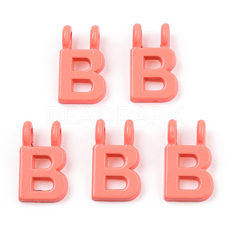 Rack Plating Spray Painted Alloy 2-Loop Link Pendants PALLOY-N176-01B-1