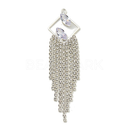 Brass Rhinestone Pendants KK-I715-08S-02-1