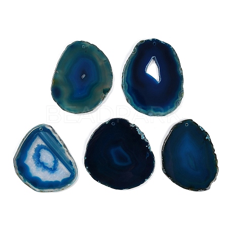Dyed & Heated Natural Agate Slice Big Pendants GG-CBAAF67-02B-1