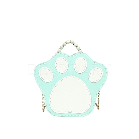 DIY Imitation Leather Paw Print Shape Crossbody Lady Bag Making Kits PW-WG14009-03-1