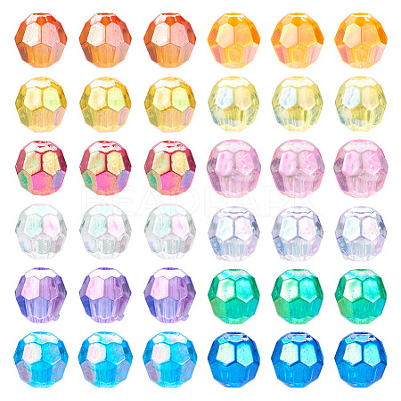  1080Pcs 12 Style Transparent Acrylic Beads PACR-TA0001-11-1