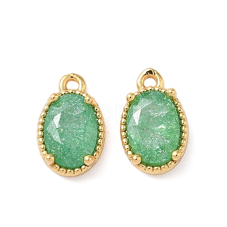 Brass Crushed Ice Cut Cubic Zirconia Pendants KK-D024-24D-G-1